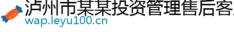 泸州市某某投资管理售后客服中心